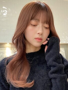 フォンズ(FONS) 韓国レイヤーミディアム似合わせカットイメチェンレッドブラウン