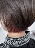 大人ボブ×ピンクインナーカラー