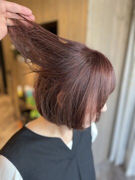 ソエル(Soell) 三宮 元町 白髪ぼかし カット ピンクカラー 白髪染め 縮毛矯正