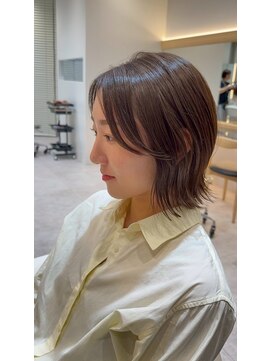 ソワネ 表参道(soigne) 青山髪質改善カラーミディアムボブアッシュグレージュ50代60代◎