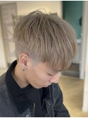 メンズショートブリーチハイトーンミルクティーベージュ辻堂
