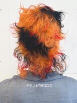 クク 渋谷(QUQU)&nbsp;オレンジ　赤　ローライト　ウルフ　レイヤー