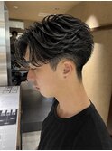 名駅 メンズ フェザーパーマ ツーブロック