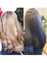 小さな美容室 ハナ(hana)&nbsp;アッシュ＆ラベンダーでプラチナグレージュヘアの完成