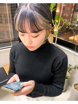 テトヘアー(teto hair) デザインカラーブリーチカラーミニボブポイントカラーブロンド