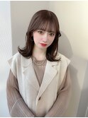 ★韓国ヘア/くびれミディアム/グレージュ/10代20代髪型★