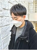 短髪ツーブロック七三束感マッシュ