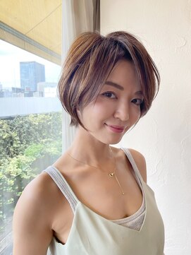 バンプ ギンザ(BUMP GINZA) 白髪ぼかしハイライト/絶壁解消/ひし形大人ショートボブ/聖