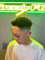 グリーディーフォックス 三軒茶屋(GreedyFOX)&nbsp;波巻き/マッシュパーマ/ウルフ/ハイライト<理容室>三軒茶屋