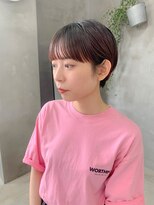 テトヘアー(teto hair) ワイドバング、耳かけショート、丸みショート、暖色カラー