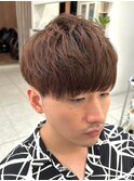ニュアンスパーマセンターパートコンマヘアツーブロック
