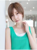 20代30代大人かわいい丸みショートハイライトイメチェン前髪