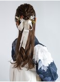【リボン編みおろしヘアアレンジ】卒業式袴/成人式振袖