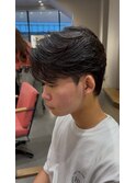 毛流れセンターパート　ニュアンスパーマ　アイロンパーマ