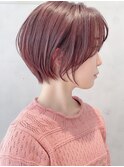 Say.レイヤーショートショートボブモーヴピンクローズブラウン