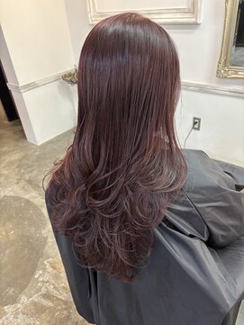 ブリーチなしカラー/ワインレッド