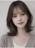 顔周りレイヤー×透け感ミディ【新越谷/南越谷】