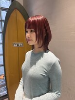 ロンドシエル 横浜(Lond ciel) レイヤーボブ/ハッシュカット/チェリーレッド/横浜