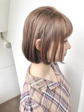 サロンドミルク 溝の口店(salon de MiLK) ケアブリーチで染めるミルクティーベージュボブ