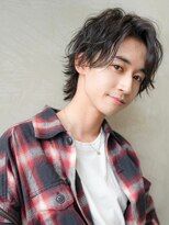 イオ 本厚木(io)&nbsp;波巻きスパイラルパーマウルフアッシュブラックセンターパート