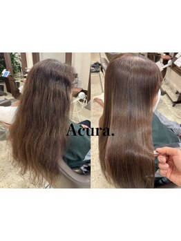 せっかく縮毛矯正したのに綺麗にならない...そんな方はアクラにご相談下さい。納得のいく艶髪に導きます。