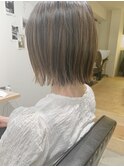 切りっぱなしボブ/ショートボブ/ベージュ/髪質改善
