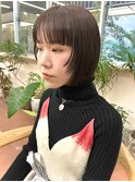 パツっとボブ切りっぱなしボブ顔まわりレイヤーワンカラーYUKI