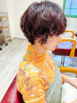 ヴォロンテ(volonte) ショートパーマ/ショートボブ/オレンジカラー