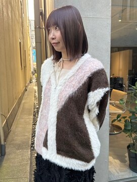 ガリカ 渋谷(Gallica) 前髪ありナチュラルボブにケアブリーチでつくるベージュカラー