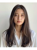 【小顔見せ】顔周りレイヤー×ナチュラルブラウンのロング/松戸