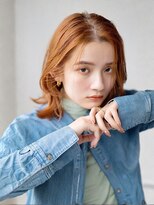 ビバラヘアー(VIVA LA HAIR)&nbsp;オレンジカラー くびれヘア ダブルカラー レイヤーカット 20代