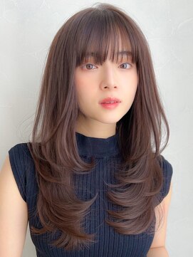アグノス 青山(Agnos) ワンホンレイヤーカットデジタルパーマミルクティーブロンド