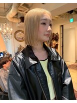 グッドフェローズ キタホリエ(GoodFellas kitahorie)&nbsp;透明感あふれるハイトーンボブレイヤーブリーチデザインカラー