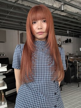 パーク(PAAQ) ダブルカラー＆ブリーチレイヤーカットオレンジベージュブラウン