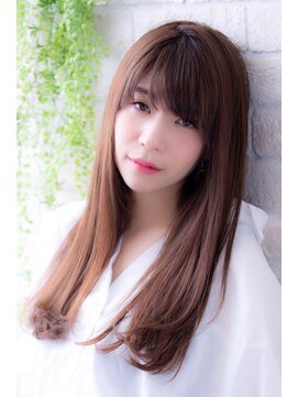エルデ ナインズ ヘアー スタンド 川口店(elde 9's HAIR STAND) シルキーチョコレート&プリカールの大人ガーリーモードヘア
