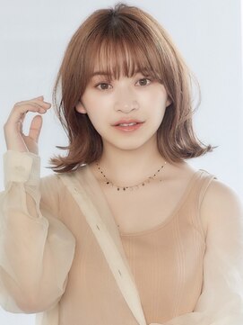 フォンズ(FONS) 大人可愛い外ハネボブ 透明感カラー　シースルーバング