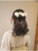 ゆる巻きハーフアップ