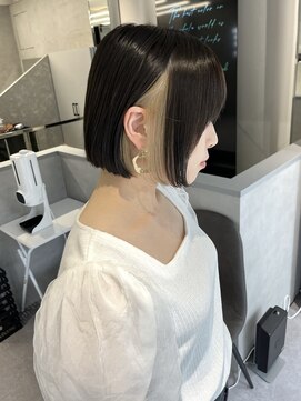 ファイブバイジエクト 堀江(FIVE by The Ect) ツートンカラー×ハイトーンカラー×インナーカラーボブ☆3