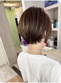 【添田】骨格補正な若見えショート!ハイライトカラー白髪ぼかし
