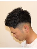 フェードアップバング／ニュアンスパーマ／ベリーショート
