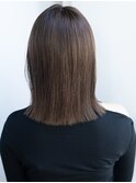 ぱっつん前髪シンプルストレートフェイスレイヤー姫カットデジパ