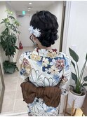 浴衣と合わせた王道シニヨンスタイル