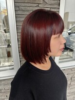 ハイバレーヘアーメゾン(HIGH VALLEY HAIRMAISON) ショートボブ顔まわりレイヤーボブピンクブラウン岡山南中央町