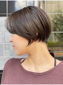 丸みフォルムショートヘア透明感カラー◎
