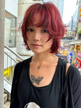 ノラ シブヤ(NORA) ボブウルフ ウルフボブ ケアブリーチデザインカラー