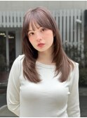 ハイレイヤー/ミディアムロング20代30代顔周りフェイスオリーブ