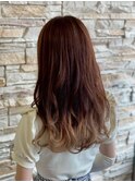グラデーションカラー/秋カラー/透明感ブラウン/大人可愛い