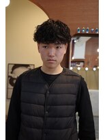 エディ(Edy)&nbsp;メンズ刈り上げスペインカール波巻きスパイラルパーマ眉毛カット
