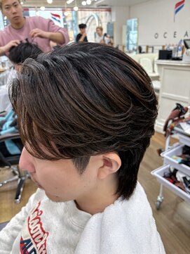 オーシャントーキョー 大阪(OCEAN TOKYO) ワックスなしツーブロックメンズセンターパートニュアンスパーマ
