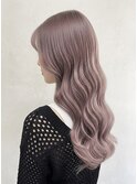 ブリーチハイトーンピンクアッシュ×ゆるふわ巻き20代30代可愛い